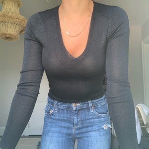 VINTAGE 90s dolce and gabana black shimmer top